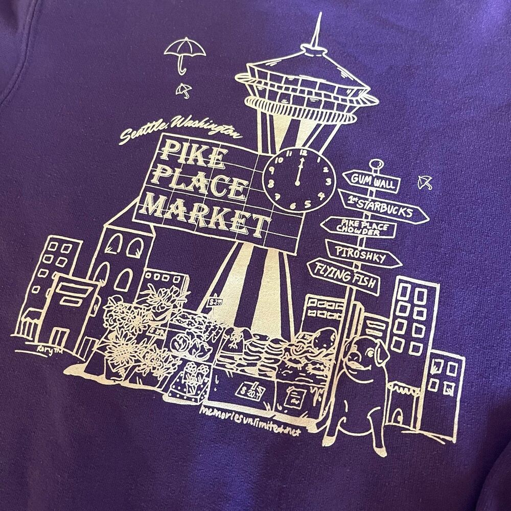 Vintage Seattle PIKES PLACE crewneck sweater